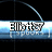 Animated icon with blue light bar and black background showing text 'Elliot' then changing to 'loves', followed by a circular shape.