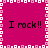 A static image with four identical text copies on a magenta background, bordered by pixelated white and pink squares.