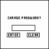 A 4x3 contact sheet of a pixelated animated sequence showing password input changes and an error message on a white background with black text elements.
