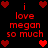 Red pixelated text and heart symbols arranged in a on a black background, with repeated phrases and heart positions changing across frames