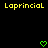 Yellow pixelated text "Laprinicial" appears twice on a black background with two green heart icons below.