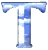 A blue and white stylized letter T with cloud-like patterns, displayed in a of six showing sequential animation frames