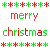 Pixelated text and star patterns in red and green on white background, with alternating color schemes for 'merry' and 'christmas'.