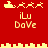 Red background with yellow pixelated icons and text, showing two states of a character animation sequence.