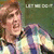A person in a striped shirt with a green background, showing a sequence of facial expressions and a heart symbol.