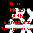 Red text on black background with white snowflake-like symbols, displaying 'Don't Mess With Sonam'sz Gangstersz' in pixelated font.
