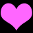 Two solid pink hearts side-by-side on a black background, no visible animation changes.