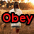 Animated sequence showing text overlays 'Obey', 'The', and 'SWAG!' over pixelated background images of people.