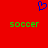 Red background with blue pixelated heart symbol above two green 'soccer' text blocks in pixelated font.