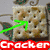 A pixelated cracker-shaped icon with multiple expressions and text labels, including "Cracker Rocker" and "Gangsta," in red lettering.