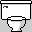 Pixelated animation of a cartoon character with brown hair and orange clothing interacting with a white toilet in a gray background.