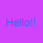 Purple background with three yellow pixelated smiley faces and text reading Hello!! How are you today?? in blue and green.