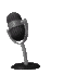 A grayscale animated microphone icon with multiple poses showing rotation and tilt
