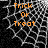 Animated icon with orange text 'Trick Or Treat' over a black and white spiderweb background, showing subtle pixel changes across frames.
