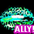 Three pixelated mouth icons with 'ALLY!' text on colored backgrounds, each showing distinct color schemes and animation states.