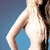 A 4-frame animated contact sheet showing a woman with long blonde hair in various poses against a blue background, each frame cropped to show different body sections.