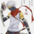 Two stylized figures with white hair and red sashes perform synchronized martial arts poses against a plain background.