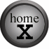 circular silver-gray icons with black X symbols, some displaying text like 'home' and 'santa', and one with green 'group' text