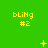 Green background with yellow text 'blInG #2' repeated in a pattern, featuring small animated symbols like plus signs and dots that change position across frames
