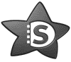 Star-shaped icon with 'S' symbol in center, transitioning through multiple rotation angles and perspective views.