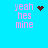Pixelated text 'yeah hes mine' in pink on cyan background with animated dark red heart and particle effects.