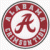 Circular red and white logo with stylized letter A in center, surrounded by repeating text on a checkered background.
