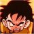 Pixelated close-up of a character with dark hair and orange clothing, expression neutral to slightly serious.