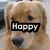 A split-screen image shows a golden retriever with 'Happy' text on the left and 'MAD' text on the right, below which reads 'Gotta Luv Ur GOLDEN RETRIEVERS'.