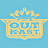 A 4-frame contact sheet of a pixelated animated icon featuring OutKast branding and two individuals in distinct poses against blue and yellow backgrounds.
