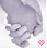 Two side-by-side frames of a pixelated animated icon showing two hands holding each other with heart symbols changing between pink and black.
