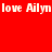 Red background with white text repeating 'love Ailyn' in two horizontal , each containing two identical text segments