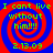 Four identical display a red and blue spiral background with green text reading "I cant live I cant live without him!!!" and date "2.13.09"