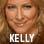Pixelated close-up of a person with light brown hair and fair skin, wearing dark clothing, with the name 'KELLY' in white block letters at the bottom.
