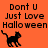 Orange background with black text reading "Dont U Just Love Halloween" and a small black cat icon in three positions.