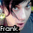 A split-screen image shows two distinct portraits with text labels; the top-left features a person with dark hair and glasses labeled 'Frank', the bottom-left shows a black-and-white portrait labeled 'Miley' against a light background.