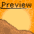 Pixelated preview image with orange border, yellow center, and brown terrain at bottom; black text 'Preview' above a horizontal line.