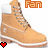 Animated contact sheet of a tan boot icon with alternating heart symbols and text changes across frames.
