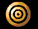 Two side-by-side animated frames of a pixelated circular icon with concentric rings in warm tones on black background.