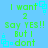Green pixelated text on light blue background with cyan square animations, repeating 'I want 2 say YES!! But I don't' in two