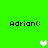Green background with four 'Adrian:' text labels and three heart icons in white and light green.