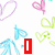 A static image with a white background featuring colorful heart outlines and text elements including "I", "Love", "You", and "Kate!" in distinct colored blocks.