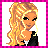 Pixel art buddy icon featuring a blonde woman with long curly hair and black clothing on the left, next to bold text reading SEXY SINGLE LOOKING on the right, all framed by a pink checkered border.