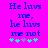 Blue text on bright pink background reads "He luvv me, he luvv me not" with cyan and purple star icons below; animation swaps one cyan star for a purple star.
