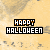 identical 'HAPPY HALLOWEEN' text icons with orange and black lettering on a textured beige background, each icon showing slight variations in color intensity