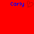 Red background with blue text 'Carly' on left and right, a red heart symbol between them.
