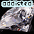 Animated skull icon with changing text overlays: 'addicted' at top-left, 'to' at top-right, and 'U' at bottom-left across frames.