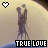 Animated icon shows two silhouetted figures embracing under a large circular background with text "TRUE LOVE" below.