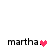 Pixelated text 'martha' with heart symbols in four variations, showing text and heart color changes across frames.