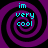 Four identical spiral patterns with cyan text reading 'im very cool' on a purple background, arranged in a