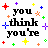 Static image with black text phrases, colorful star-like symbols scattered across white background, and large colored letters at bottom.